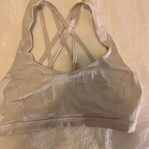 White Lululemon Energy Bra